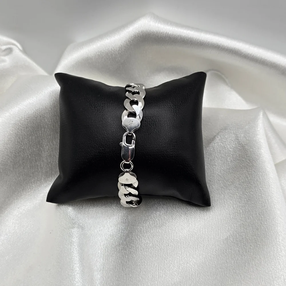 Sterling Silver 925 Cuban Chain Bracelet - Picture 5 of 7